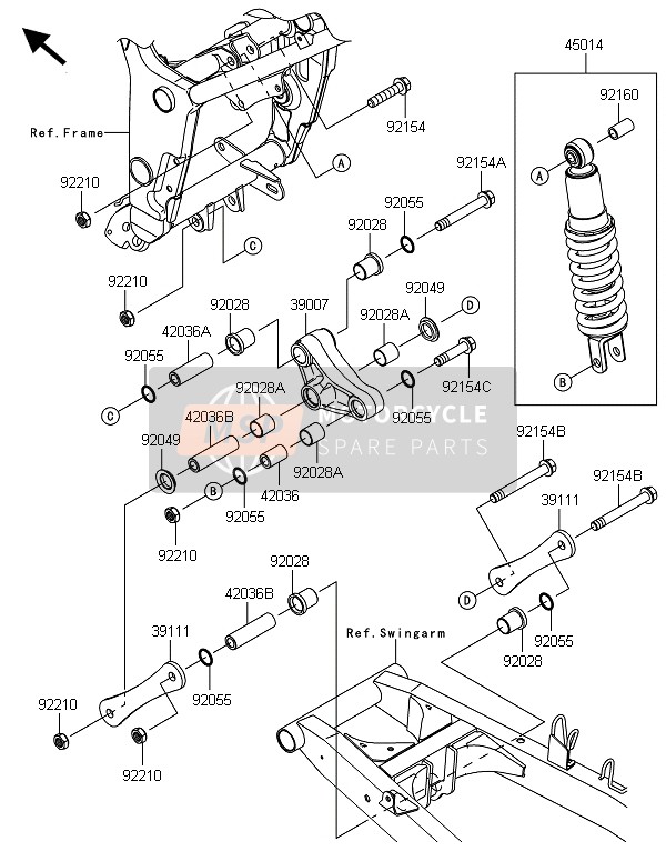 390070355, ARM-SUSP,Uni Trak, Kawasaki, 0