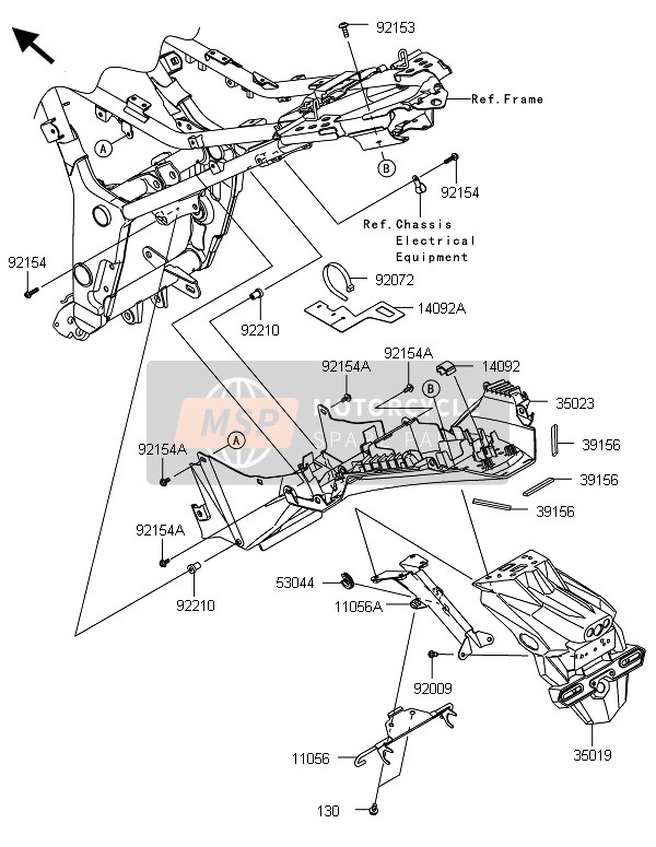 921541002, Bolt,Flanged,5X20, Kawasaki, 0