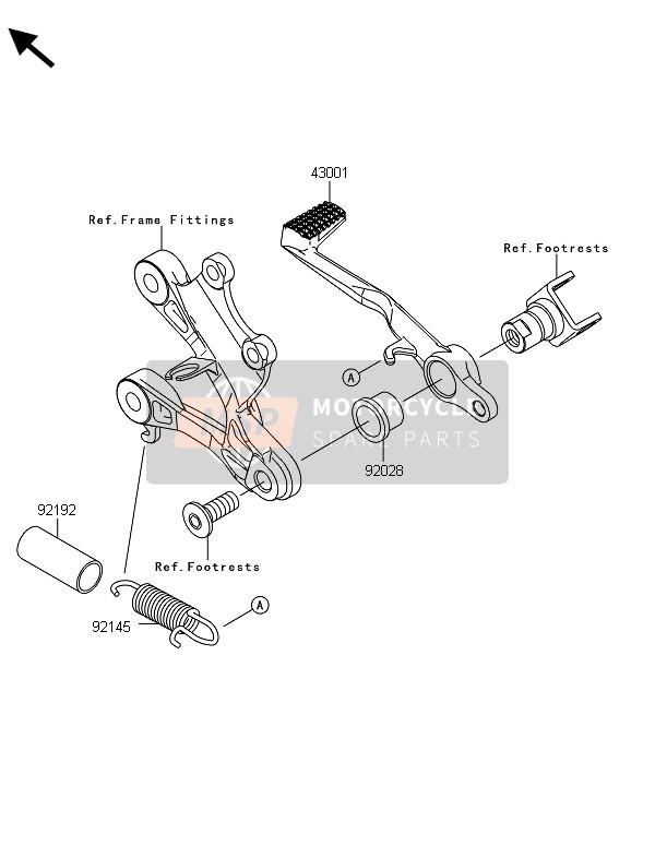 Kawasaki NINJA ZX-6R 2013 Brake Pedal for a 2013 Kawasaki NINJA ZX-6R