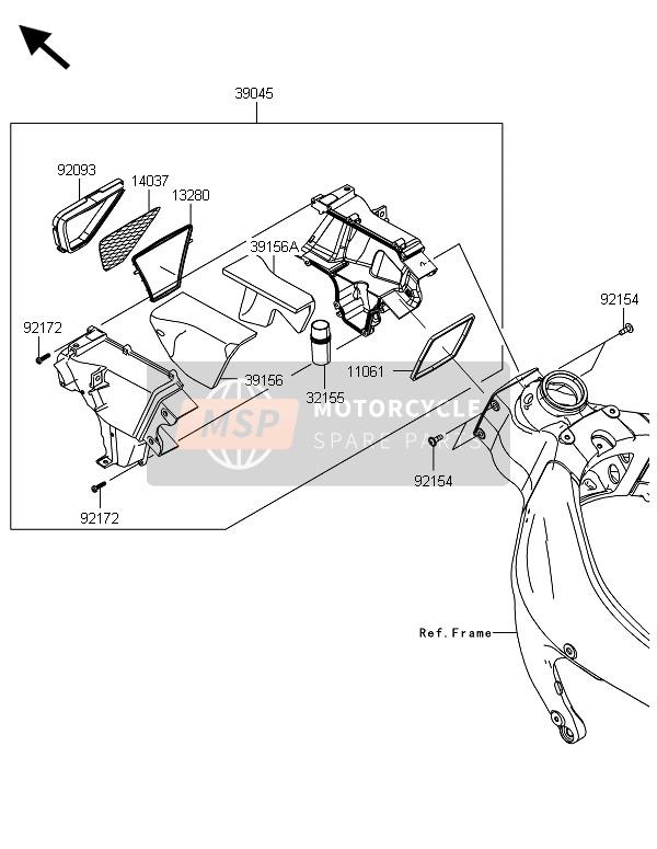 Kawasaki NINJA ZX-6R ABS 2013 Air Duct for a 2013 Kawasaki NINJA ZX-6R ABS