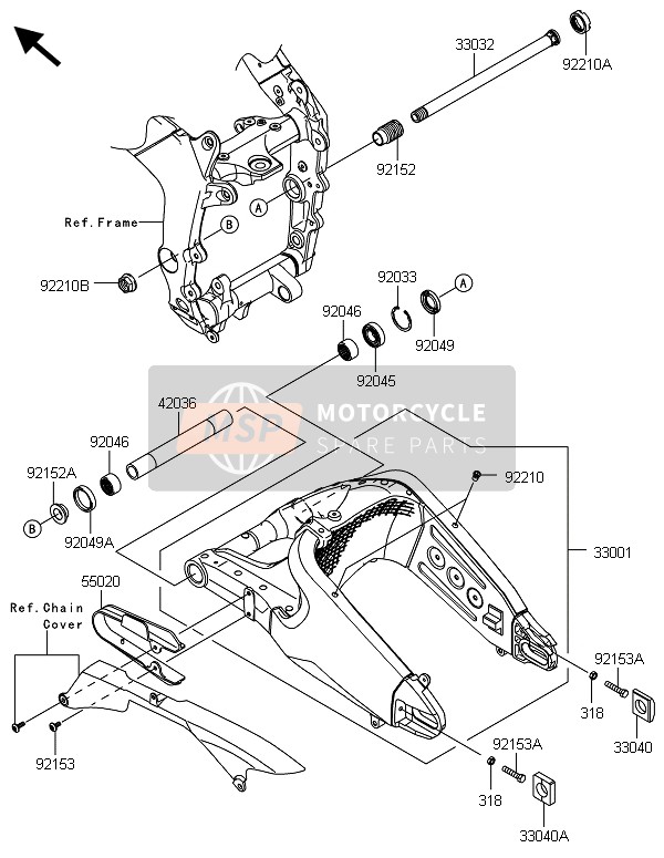 Kawasaki NINJA ZX-6R ABS 2013 SCHWINGE für ein 2013 Kawasaki NINJA ZX-6R ABS