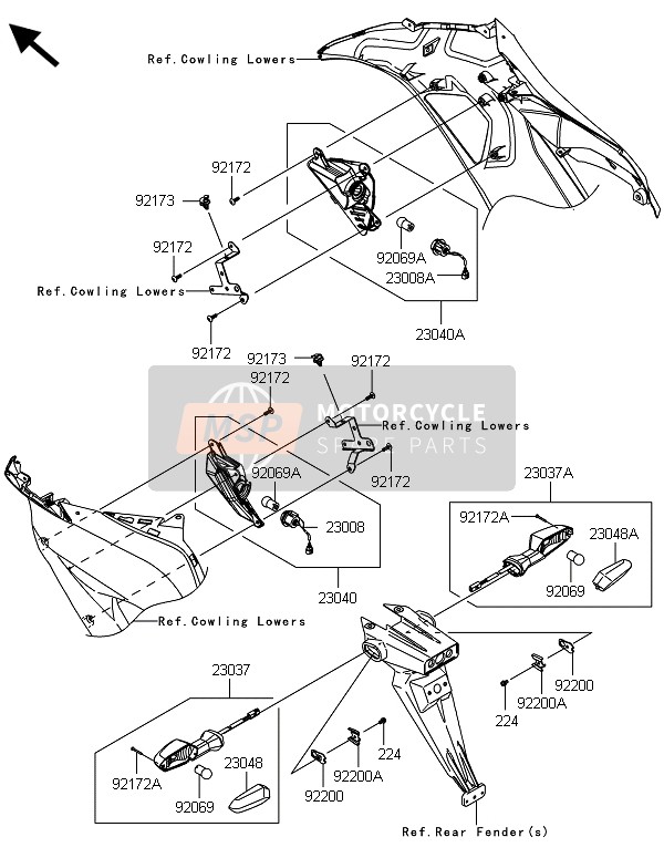 Kawasaki NINJA ZX-6R ABS 2013 Clignotants pour un 2013 Kawasaki NINJA ZX-6R ABS