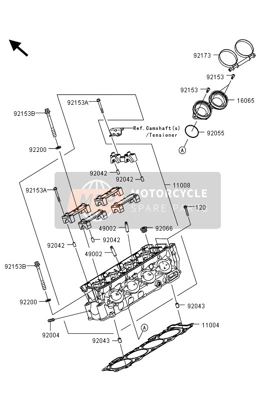 Kawasaki NINJA ZX-10R 2013 Cylinder Head for a 2013 Kawasaki NINJA ZX-10R