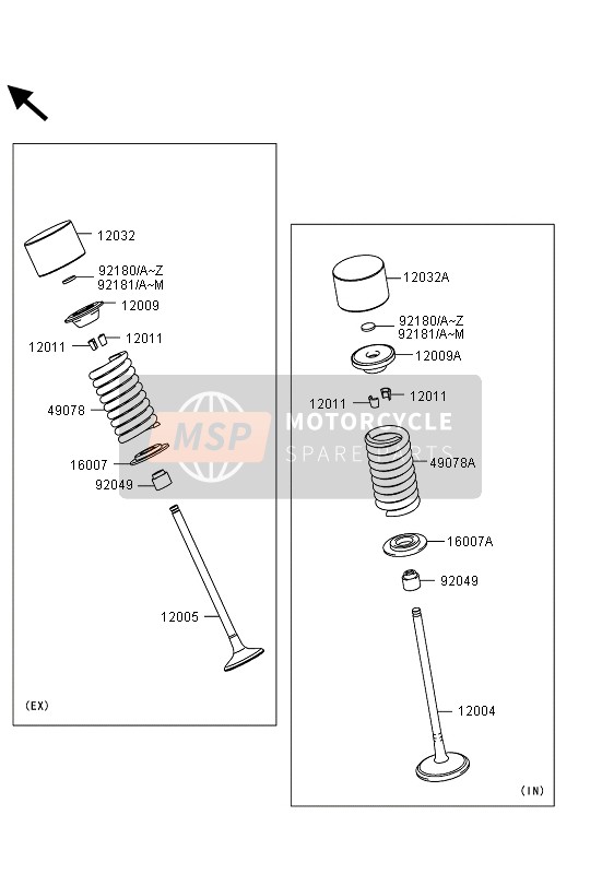 Kawasaki NINJA ZX-10R ABS 2013 Valves for a 2013 Kawasaki NINJA ZX-10R ABS