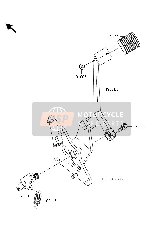 Kawasaki VN900 CUSTOM 2013 Brake Pedal for a 2013 Kawasaki VN900 CUSTOM