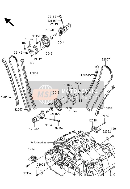 Kawasaki VN1700 CLASSIC ABS 2013 Nokkenas(S) & Spanner voor een 2013 Kawasaki VN1700 CLASSIC ABS