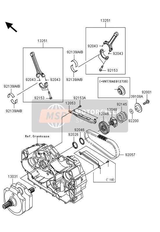 Kawasaki VN1700 CLASSIC ABS 2013 Crankshaft for a 2013 Kawasaki VN1700 CLASSIC ABS