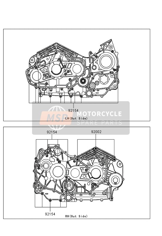 Kawasaki VN1700 CLASSIC ABS 2013 Modèle de boulon de carter pour un 2013 Kawasaki VN1700 CLASSIC ABS