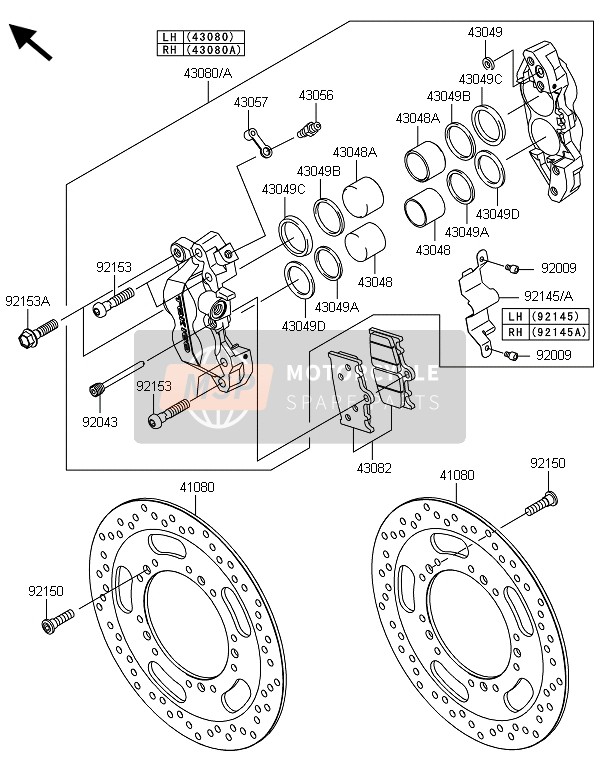 Kawasaki VN1700 VOYAGER ABS 2013 Front Brake for a 2013 Kawasaki VN1700 VOYAGER ABS