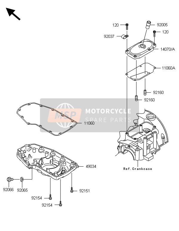 Kawasaki W800 2013 Couverture de reniflard & Carter d'huile pour un 2013 Kawasaki W800