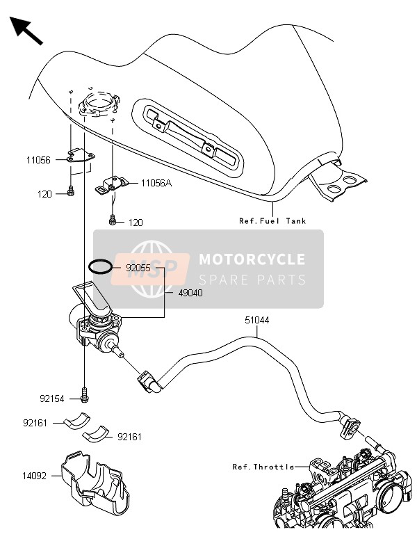 Kawasaki W800 2013 Benzine pomp voor een 2013 Kawasaki W800