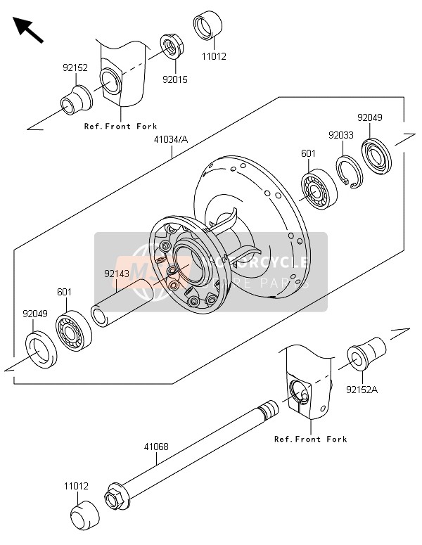 Kawasaki W800 2013 Front Hub for a 2013 Kawasaki W800