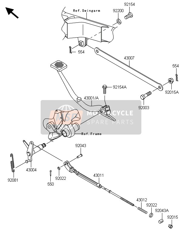 Kawasaki W800 2013 Brake Pedal for a 2013 Kawasaki W800