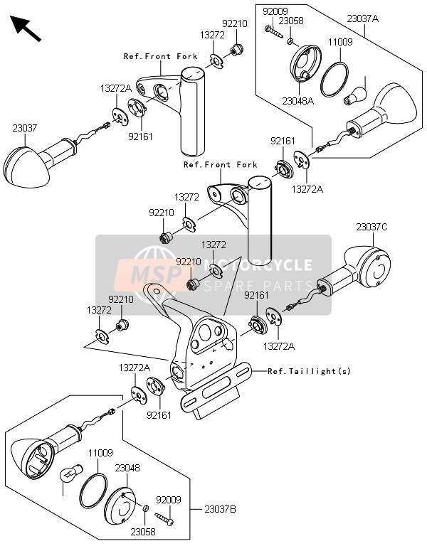 921611461, Damper, Signal Lamp, Kawasaki, 2