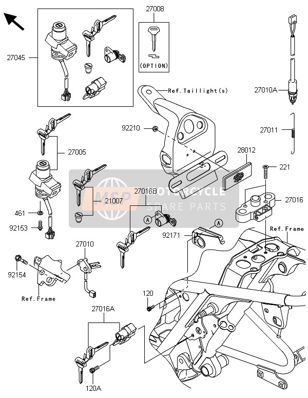 Kawasaki W800 2013 ZÜNDSCHALTER für ein 2013 Kawasaki W800