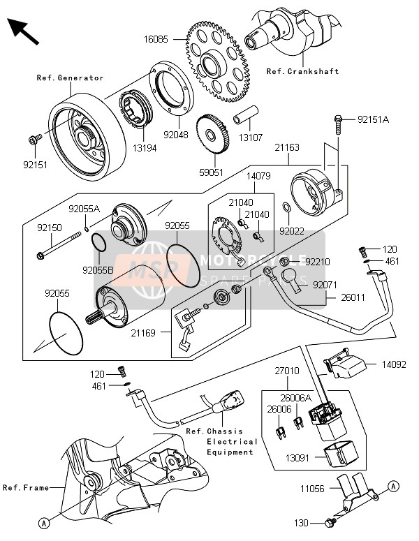 Kawasaki Z800 ABS-BDS 2013 Starter Motor for a 2013 Kawasaki Z800 ABS-BDS