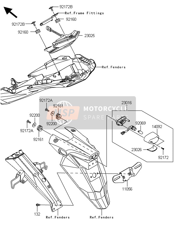 Kawasaki Z800 ABS-BDS 2013 Luz De La Cola(S) para un 2013 Kawasaki Z800 ABS-BDS