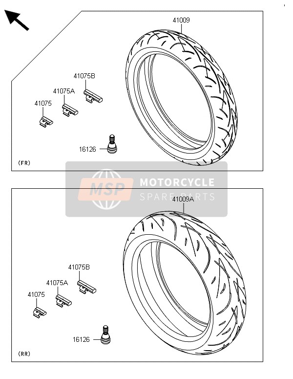 Kawasaki Z800 ABS-DDS 2013 Tyres for a 2013 Kawasaki Z800 ABS-DDS