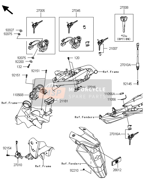 Kawasaki Z800 ABS-DDS 2013 Ignition Switch for a 2013 Kawasaki Z800 ABS-DDS