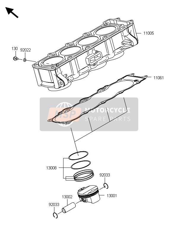 Kawasaki Z800-ADS 2013 Cylinder & Piston(S) for a 2013 Kawasaki Z800-ADS