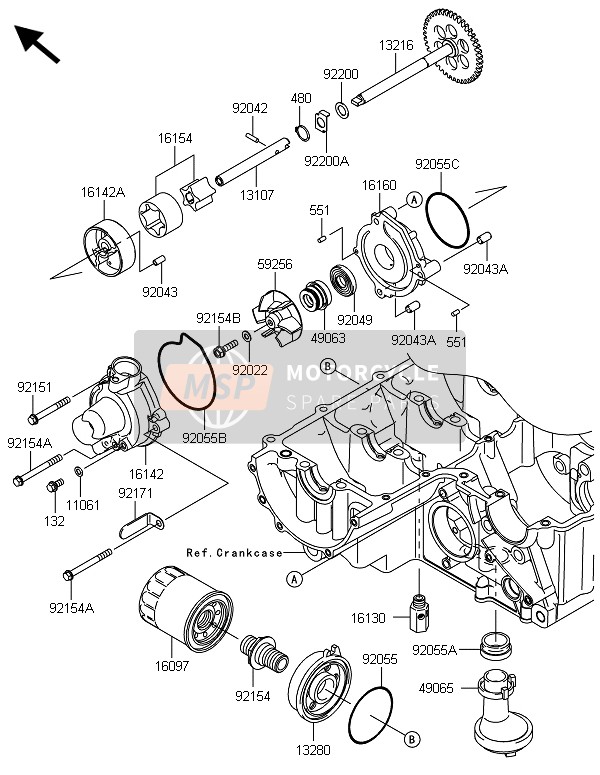 Kawasaki Z800-ADS 2013 Oil Pump for a 2013 Kawasaki Z800-ADS