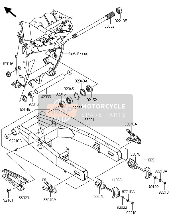 Kawasaki Z800-ADS 2013 Swing Arm for a 2013 Kawasaki Z800-ADS