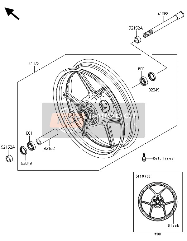 Kawasaki Z800-ADS 2013 Front Hub for a 2013 Kawasaki Z800-ADS