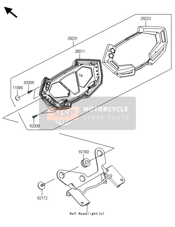 250230085, COVER-METER Case, Kawasaki, 0