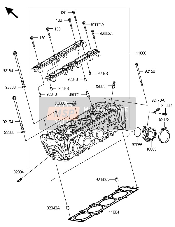 Kawasaki Z800-CDS 2013 Cylinder Head for a 2013 Kawasaki Z800-CDS