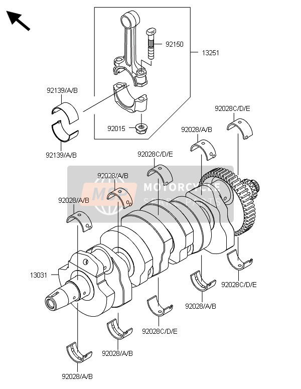 Kawasaki Z800-CDS 2013 Crankshaft for a 2013 Kawasaki Z800-CDS