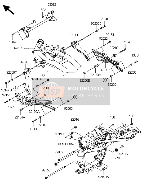 Kawasaki Z800-CDS 2013 Montage moteur pour un 2013 Kawasaki Z800-CDS