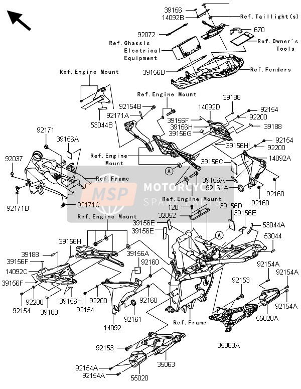 Kawasaki Z800-CDS 2013 Frame Fittings for a 2013 Kawasaki Z800-CDS