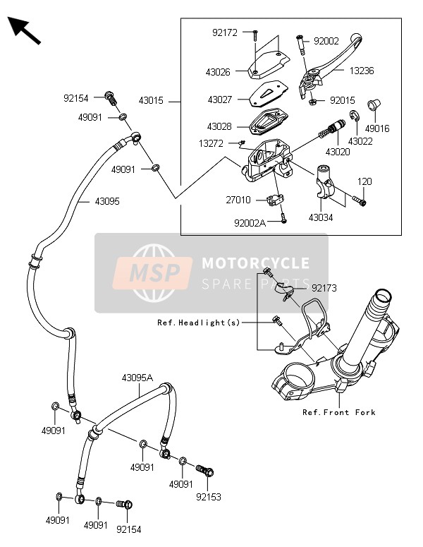 Kawasaki Z800-CDS 2013 Front Master Cylinder for a 2013 Kawasaki Z800-CDS