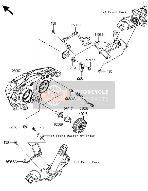 Kawasaki Z800-CDS 2013 Koplamp(S) voor een 2013 Kawasaki Z800-CDS