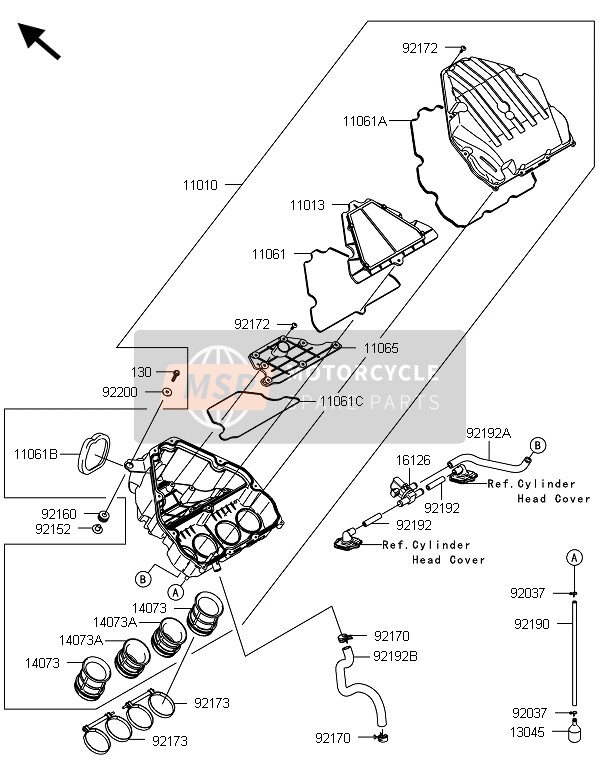 Kawasaki Z1000 2013 Purificateur d'air pour un 2013 Kawasaki Z1000