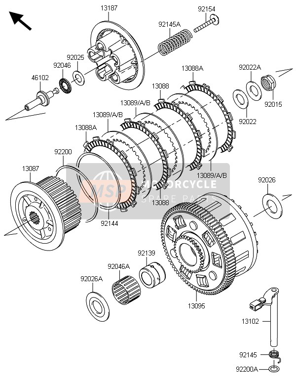 Kawasaki Z1000 2013 Embrayage pour un 2013 Kawasaki Z1000