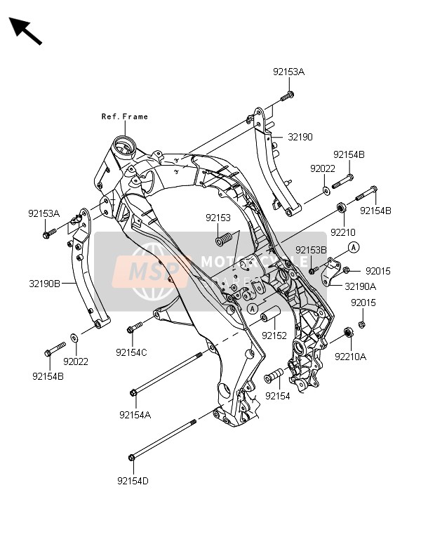 Kawasaki Z1000 2013 Engine Mount for a 2013 Kawasaki Z1000