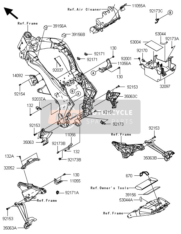 Kawasaki Z1000 2013 Frame Fittings for a 2013 Kawasaki Z1000