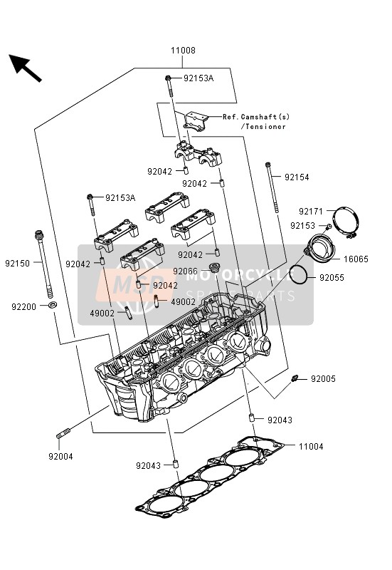 Kawasaki Z1000SX 2013 Cylinder Head for a 2013 Kawasaki Z1000SX