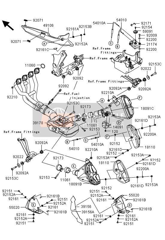 Kawasaki Z1000SX 2013 Muffler(S) for a 2013 Kawasaki Z1000SX