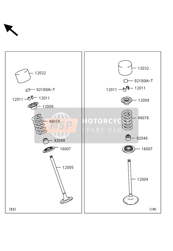 Kawasaki Z1000SX 2013 VENTIL(E) für ein 2013 Kawasaki Z1000SX