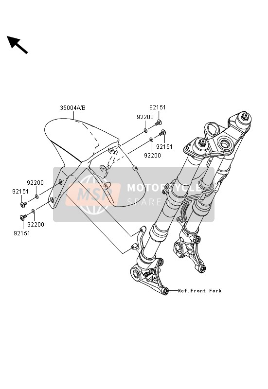 Kawasaki Z1000SX 2013 VORDERE(R) KOTFLÜGEL für ein 2013 Kawasaki Z1000SX