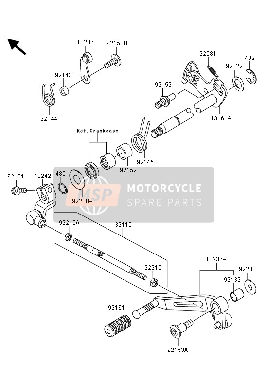 Kawasaki Z1000SX ABS 2013 Gear Change Mechanism for a 2013 Kawasaki Z1000SX ABS