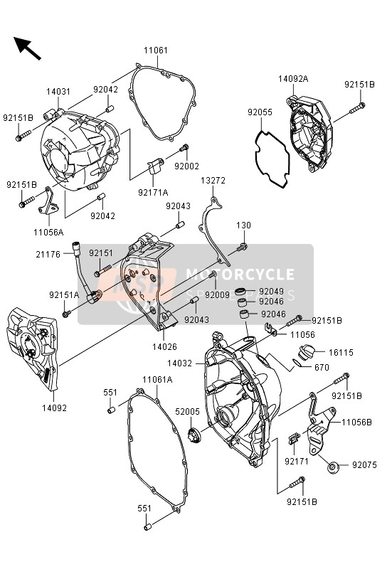 Kawasaki Z1000SX ABS 2013 Engine Cover(S) for a 2013 Kawasaki Z1000SX ABS