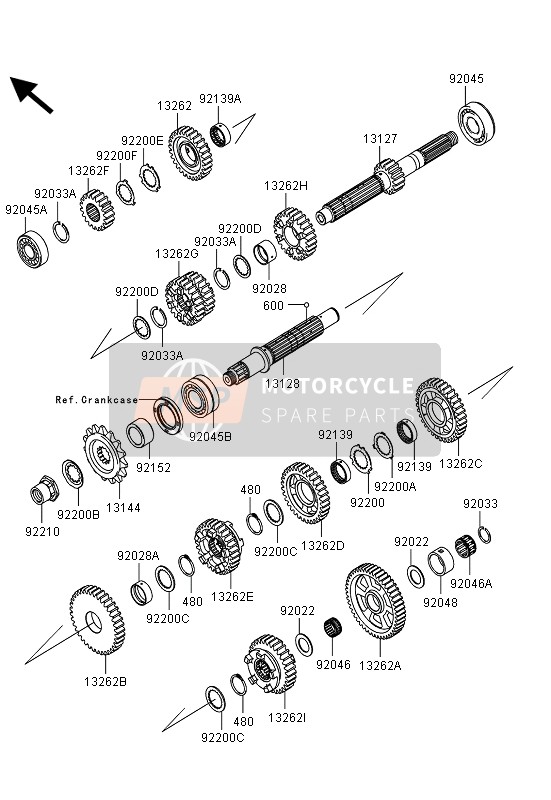 132620946, Gear,Input 2ND,19T, Kawasaki, 2