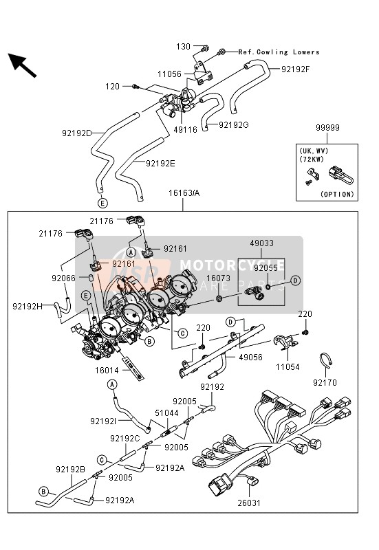 Kawasaki ZZR1400 ABS 2013 Manette De Gaz pour un 2013 Kawasaki ZZR1400 ABS