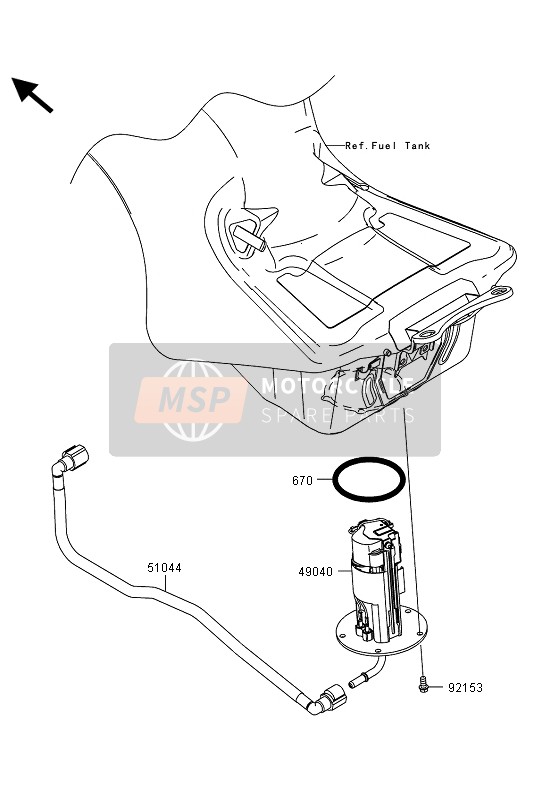 Kawasaki ZZR1400 ABS 2013 Benzine pomp voor een 2013 Kawasaki ZZR1400 ABS