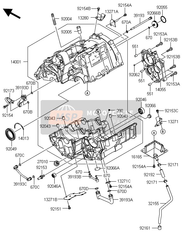 Kawasaki ER-6F 2014 Carter pour un 2014 Kawasaki ER-6F