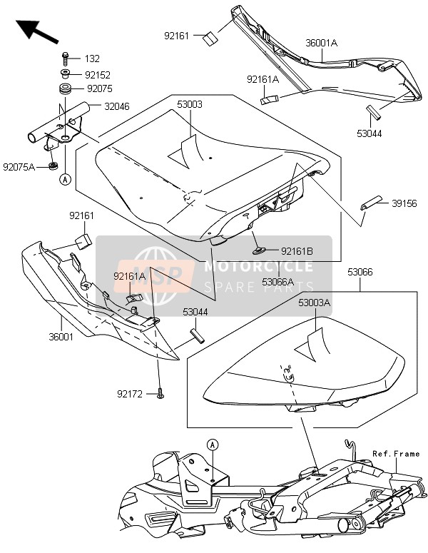 Kawasaki ER-6F 2014 Asiento para un 2014 Kawasaki ER-6F