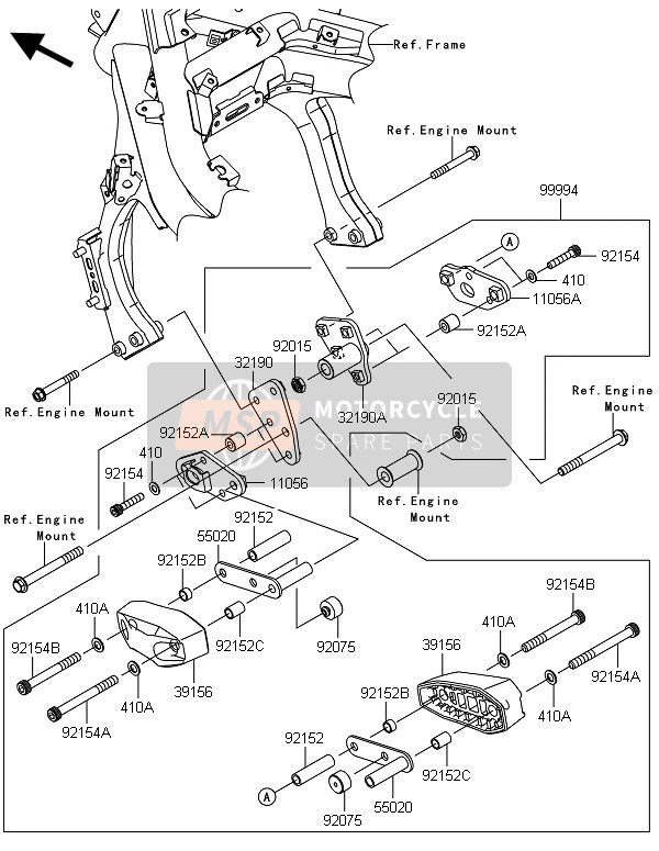 Kawasaki ER-6F 2014 Accesorio (Guardia del motor) para un 2014 Kawasaki ER-6F